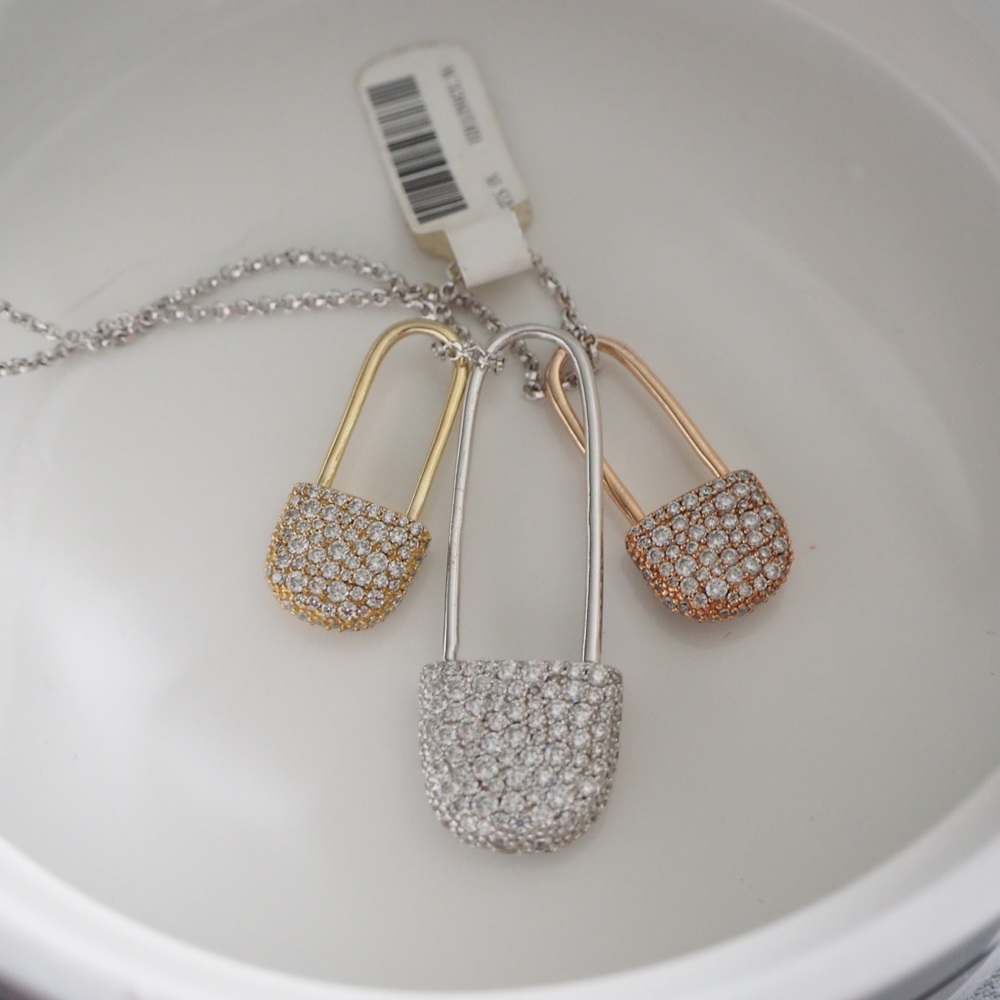 APM monaco baby XL safety pin trio necklace